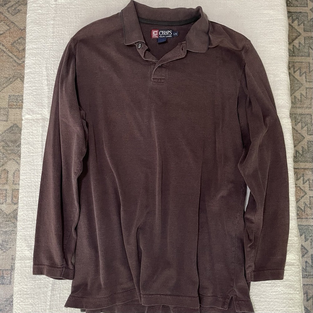Vintage Y2K Chaps Ralph‎ Lauren Long Sleeve Shirt Purple Preppy School